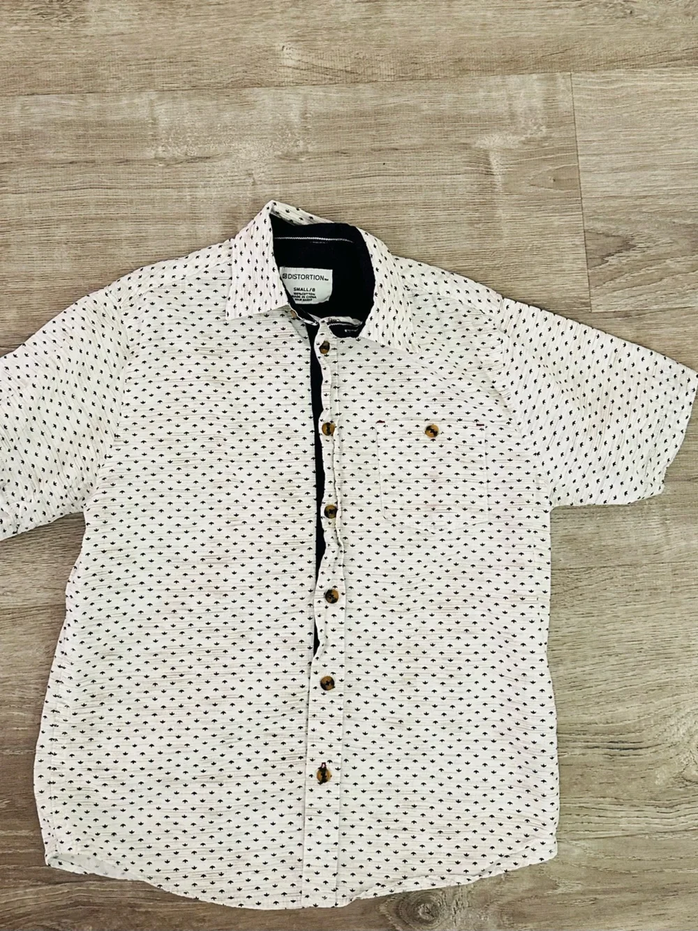 The Children's Place Boys' Short-Sleeve Button-Down Shirts - cream & Light Blue